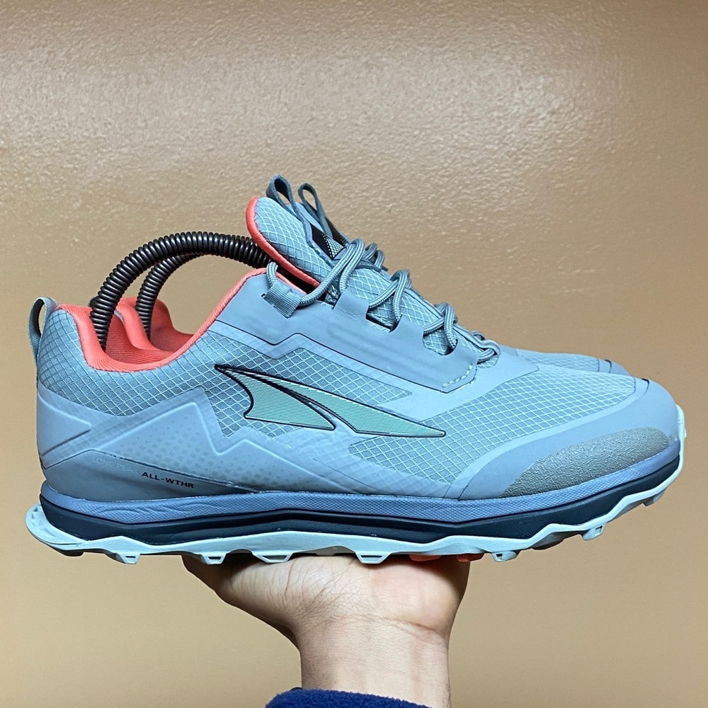 Altra Lone Peak ALL-WTHR Low Women's Trail Running Sneakers Size 9.5 Grey Green